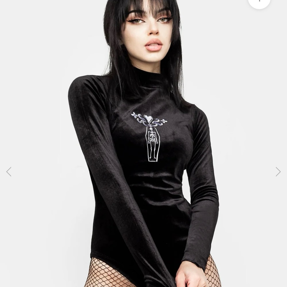 Disturbia Immortal Black Velvet Bodysuit